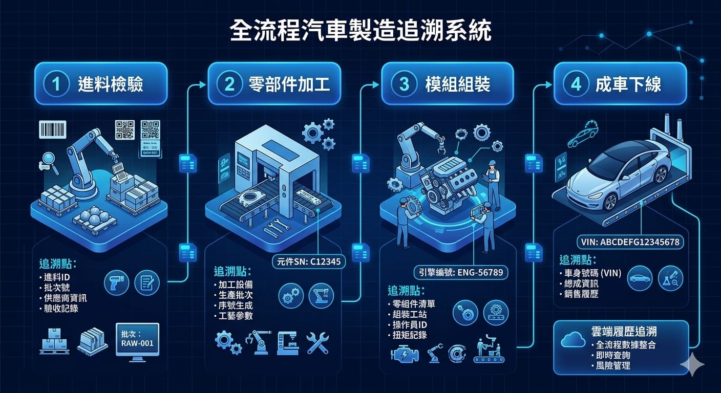 汽車零件全程追溯流程示意圖