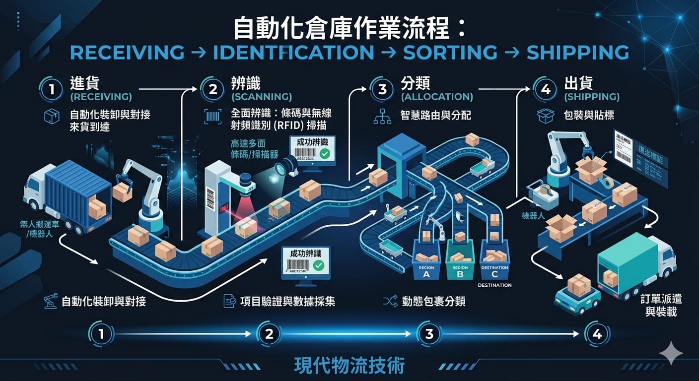 電商包裹自動分揀流程示意圖